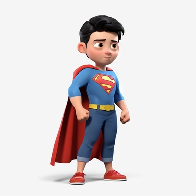 Boy as Superman in avengers as disney character, full body, disney, hd, clipart