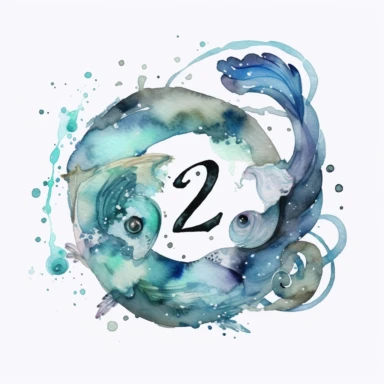 zodiac sign pisces, animal, watercolor Clipart, baby, isolated white background, 8k, Seed 2124284607