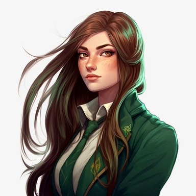a green wizard academy clipart girl with long hair wearing a green jacket and tie on a white background, a character portrait by Charlie Bowater, deviantart contest winner, computer art, anime aesthetic, official art, 2d game art, gopro view
