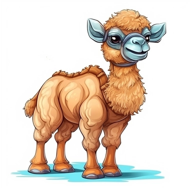 happy cute baby camel, hand draw Illustration clipart, 4K, extremely detailed