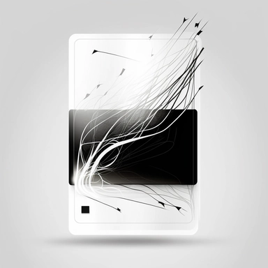 a game card made with eletric ghost wires, white background,simple, technological, friendly, easy, abstract, forms, clipart, sophisticated, generic, premium, hollistic, powerfull, peacefull, clean