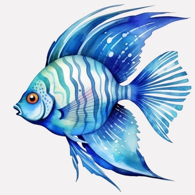 watercolor sea angel fish, different species clipart on a white background - <@412499770695745538> (relaxed) - <@412499770695745538> (Waiting to start)