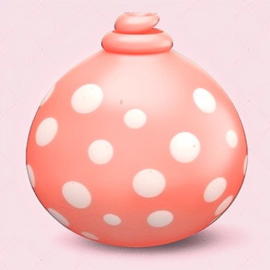 pink polka dot sea glass clipart, in the style of trompe-l'oeil technique, terracotta, single object, bulbous, canon 7, use of traditional japanese artistic techniques