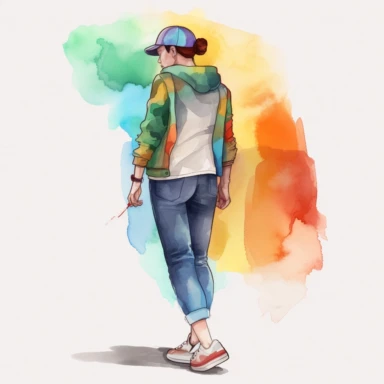 LGBTQ+ Pride Month and the Stonewall Anniversary in June, watercolor LGBTQ+ png Full body realistic cartoon in 32K UHD. line 15 cm thick outline. Black color. There was no shadow on the ground. with realistic watercolors and detailed illustrations. PNG clipart, transparent white background
