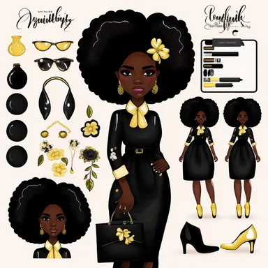 Fashion girl clipart, Girl boss clipart, Black girl png, Afro girl clipart, Black girl magic, Boss lady clipart, Black woman clipart, goodnotes, 2: 3, 4k
