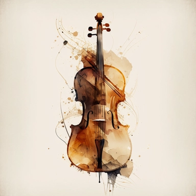 Cello watercolor clipart