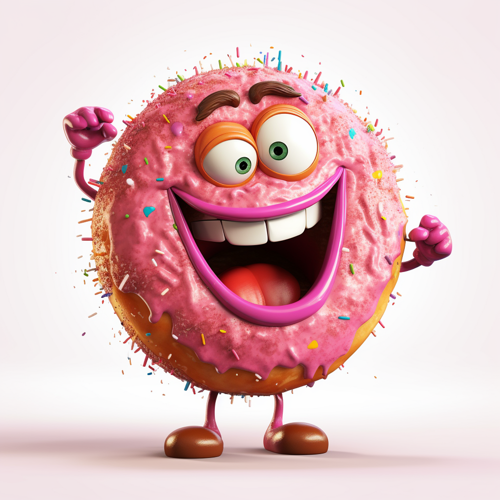 clipart of a messy donut, there is a funny face in thedonut, cartoon ...