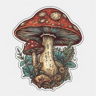 Mystical mushroom Witchy Boho mushroom Mushroom clipart, Esoteric art, Forest plants. sticker
