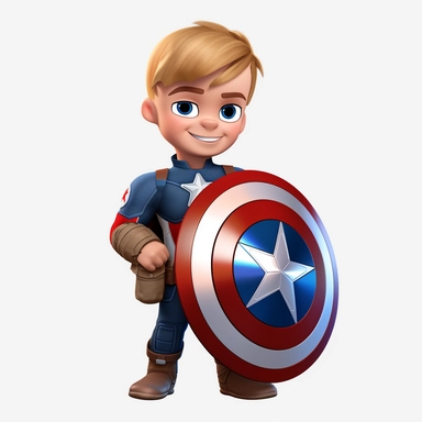 boy as Captain America in Avengers holding shield, Disney Character, smiling, disney, clipart, hd