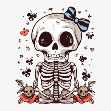 one Cute Halloween Skeleton Clipart,