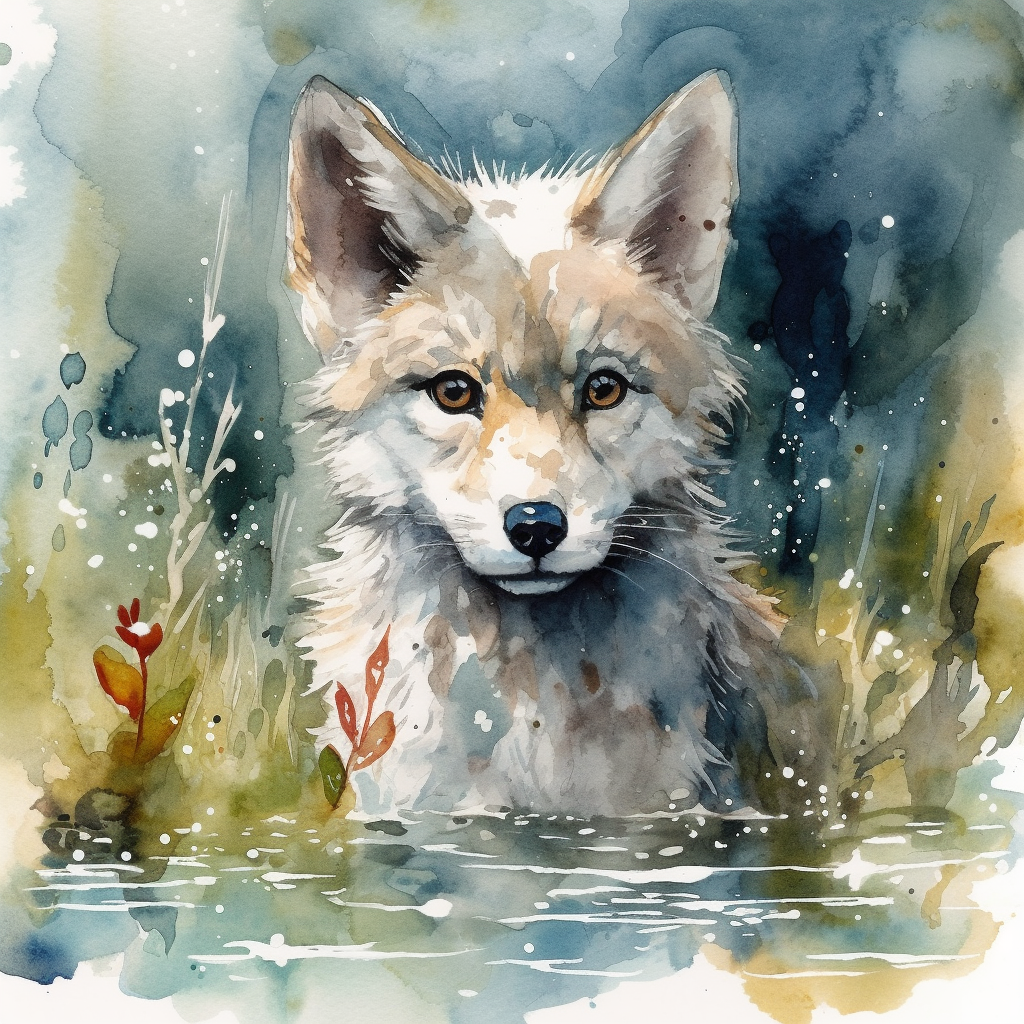 green wolf cliparts