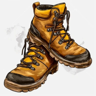 realistic hiking boots mud clipart