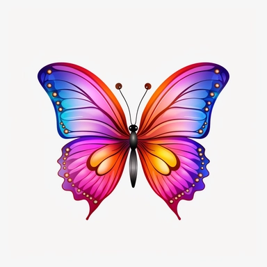 clipart with white background, cute butterfly side view, clearly defined separate image, high quality--ar3:4-no mockups, watermarks, numbers, writing, letters--q2--v5.1--s1000