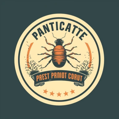 vintage logo pest control company, clipart, funny, nice