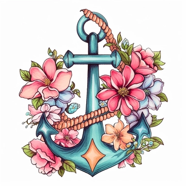 floral anchor clip art
