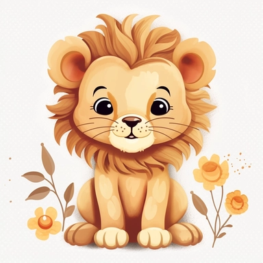 cute lion clipart for a baby bedroom
