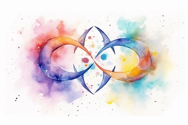 Watercolor, Design a binary star system with two stars orbiting each other in a cosmic dance clipart, hd, on a white background, spaced out