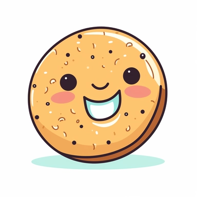 kawaii clipart of a bagel
