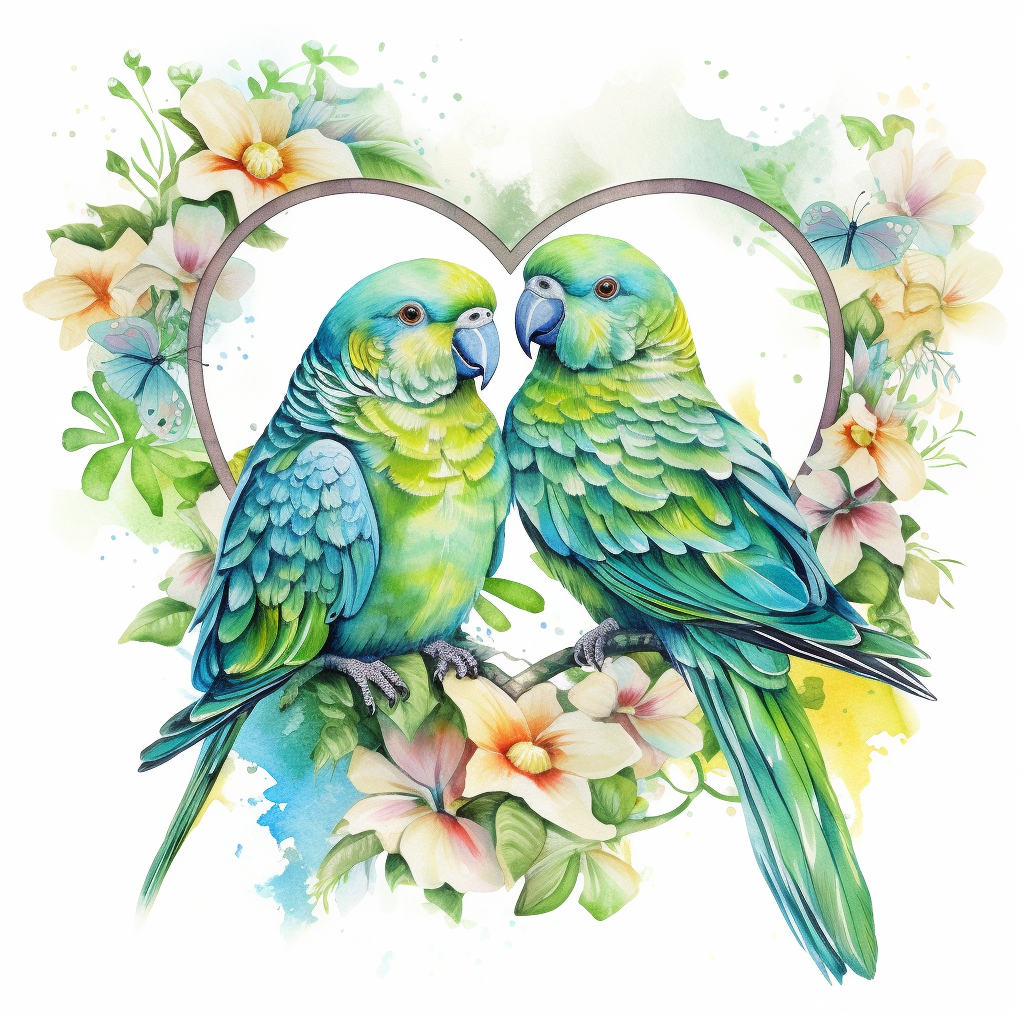 green parrot cliparts