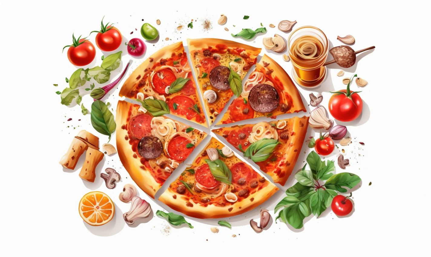 color pizza cliparts