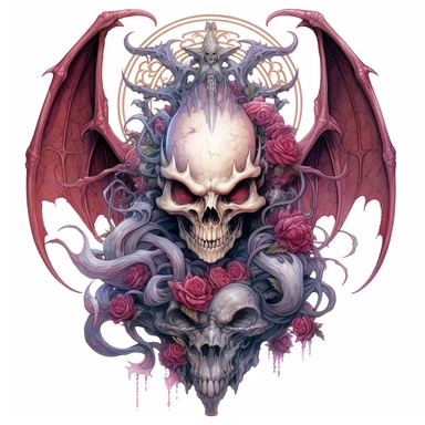dragon of death tattoo design by twilight designs, in the style of david nordahl, jean-baptiste monge, farel dalrymple, fantastical street, high resolution, imaginative characters, vibrant colors, clipart, blank white background