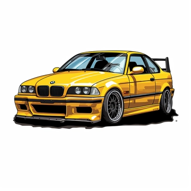 Bmw e36 clipart yellow