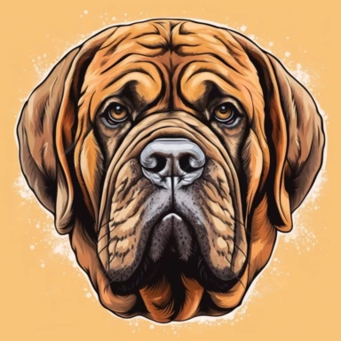 Funny Mastiff dog Face Sublimation Clipart, caricature painting, Illustration clipart, 4K, extremely detailed