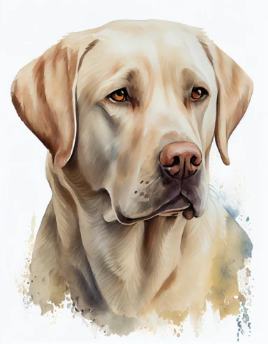 watercolor labrador head realistic clipart