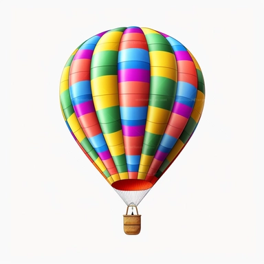 Hot Air Balloon realistic Clipart, White Background
