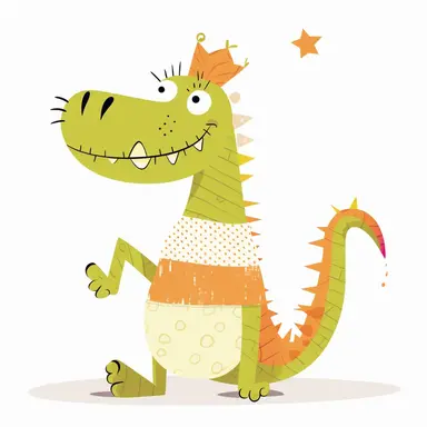 Cute Alligator , Aquatic style, clipart, white background,