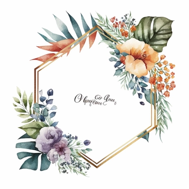 grad frame corners watercolor clipart white background, no caption