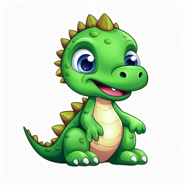 cute cartoon dinosaur clipart, white background