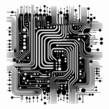 circuit board clipart design computer icon art, in the style of molecular, black and white abstraction, black and white art, art nouveau organic flowing lines, human connections, installation-based, cybersteampunk