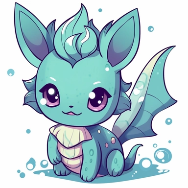 Kawaii icon clip art vaporeon pokemon