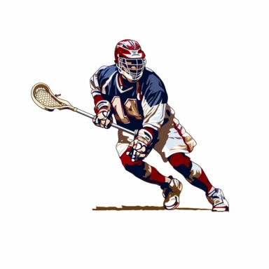 lacrosse player clipart, white background