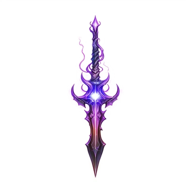 small sword with purple flames, clip art