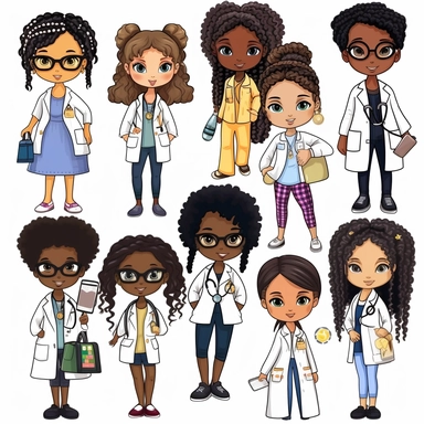 girl per grid, Nurse, lab coat, Black Girl Magic, Beautiful braided hair styles, Fashion Nova Themed Clipart, Black Girls Magic Clipart, Black Women Clipart, Black Girls PNG, Black Girl Sticker/Planner/Journal/Print Lady boss clipart, Boss Fashion clipart, Fashion Girl Clipart, Boss Girl clipart, Fashion Illustration, Afro lady clipart
