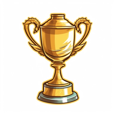 cartoon style clipart of a golden trophy