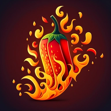 Spicy chili Pepper breathing fire. Vector clip art illustration with simple gradients. Pepper and fire on separate layers