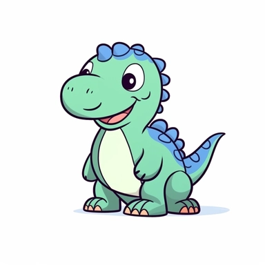 adorable simple dinosaur clipart, white background