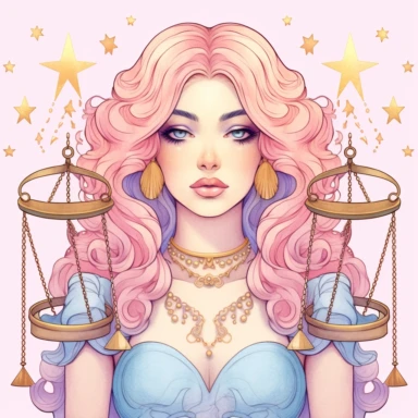 libra zodiac woman clipart, close up, pastel colors, vector, white background, no text