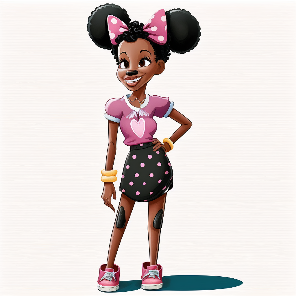 2d, beuatiful vibrant full body happy african american adult mickey ...