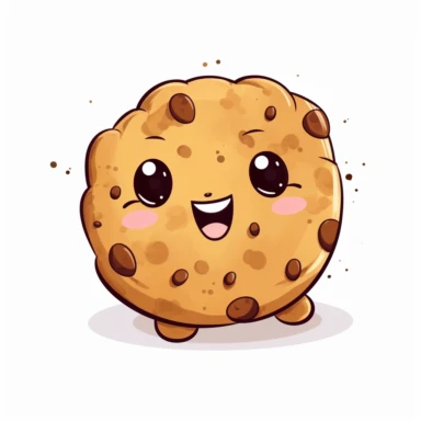 kawaii cookie clipart, white background