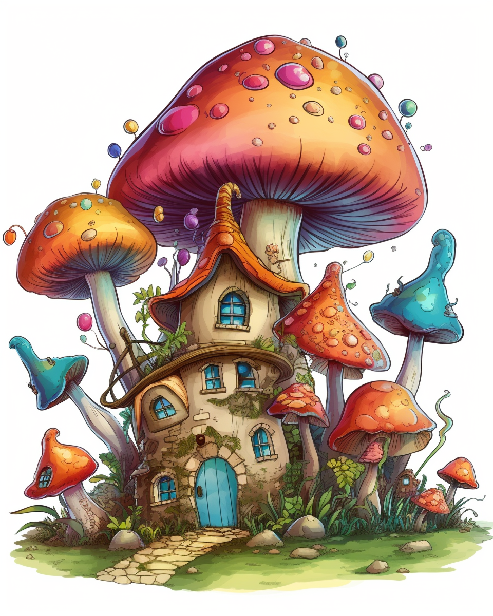 mushroom home cliparts