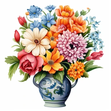 vase of flowers clipart