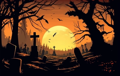 halloween halloween graveyard clipart halloween graveyard clip art, in the style of martin stranka, the new fauves, creepypasta, orange, creative commons attribution, happenings, quietly morbid