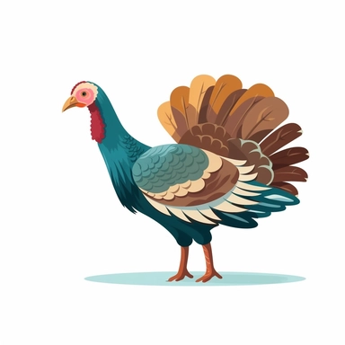 flat vector of a turkey, clip art, on a white background