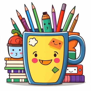 Add a playful and whimsical touch to your educational designs with a delightful cartoon-style clipart of a teacher mug against a clean white background. Imagine a cute and lively mug character specifically designed for teachers, complete with a smiling face and expressive features. The mug could be adorned with colorful patterns, educational symbols like books or rulers, and even a small blackboard with chalk writings. Against the white background, the cartoon-style teacher mug clipart will stan