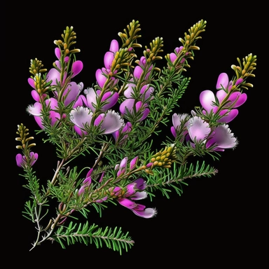 bunch of bell heather flowers 300 dpi clipart with no text & black background