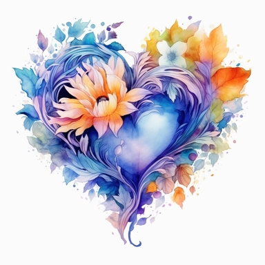 the most beautiful ethereal watercolor heart clip art